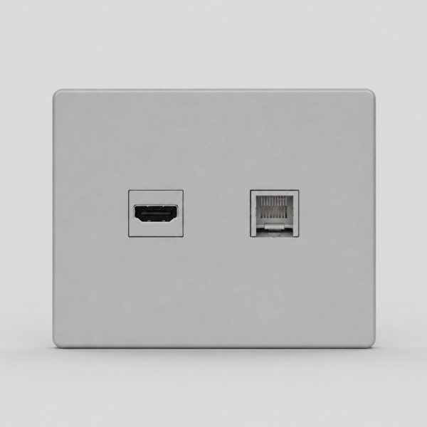 CONECTOR DE RED Y HDMI MONACO GRIS MACROLED, RJ45 Y HDMI