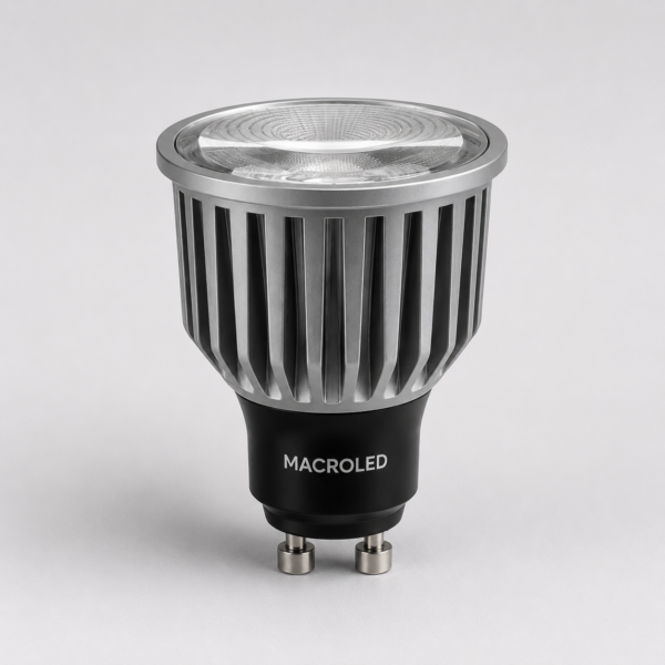 DICROICA MACROLED ALUMINIO GU10 5W TRIAC DIM AC180-260V 12* 2700K