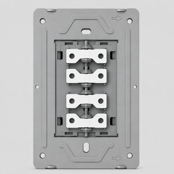 TECLA MONACO MACROLED, 4 CANALES, 2 VIAS, AC 250V, 10A MAX. BASTIDOR METALICO, SIN FRENTE