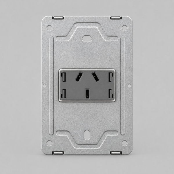 TOMACORRIENTE VERTICAL MONACO MACROLED, AC 250V, 10A MAX. BASTIDOR METALICO, SIN FRENTE
