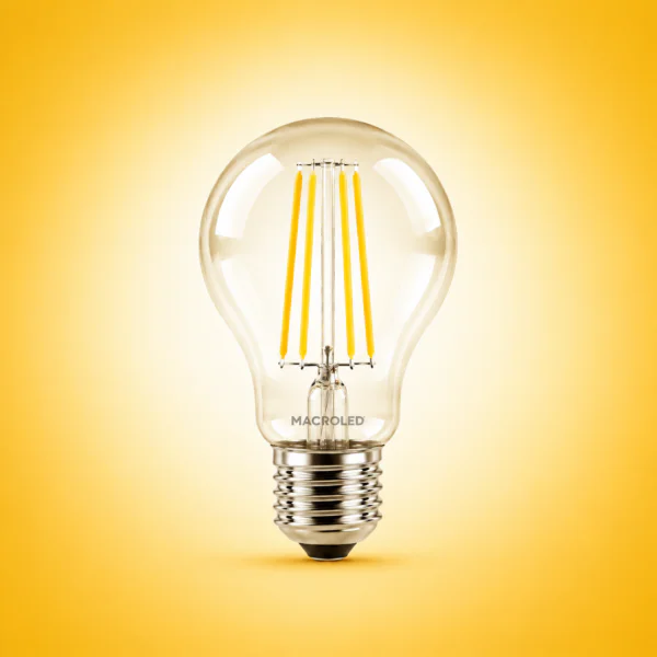 BULBO A60 FILAMENTO MACROLED 6W E27 AC180-265V CALIDO 2700K