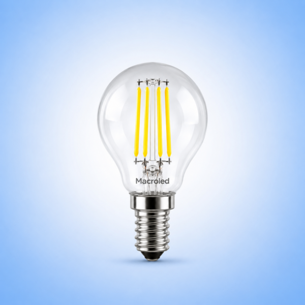 BULBO G45 FILAMENTO MACROLED 4W E14 AC180-265V FRIO 6000K