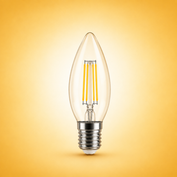 BULBO C37 FILAMENTO MACROLED 4W E27 AC180-265V CALIDO 2700K