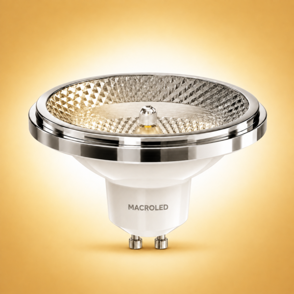 AR111 MACROLED 10W GU10 SMD NO DIM AC100-240V FP>0.9 CALIDO 2700K 24º 950LM