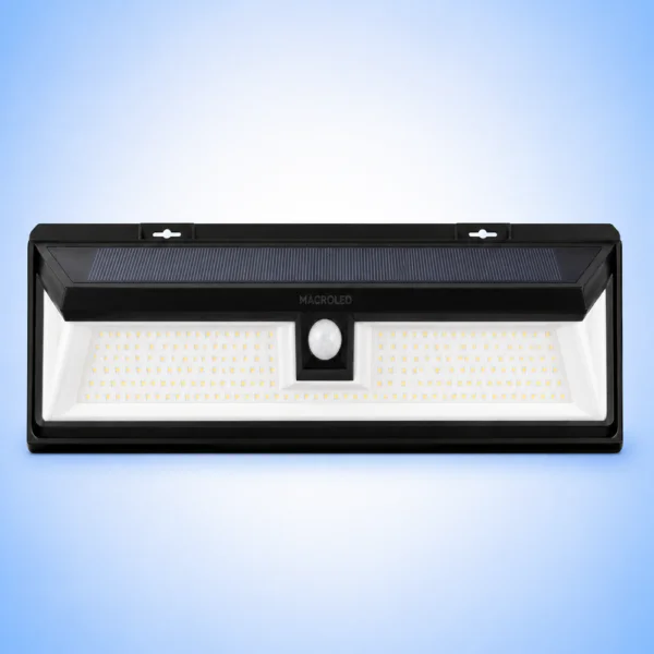 ARTEFACTO SOLAR DE PARED 10W CON SENSOR DE MOVIMIENTO 2 FUNCIONES 6500K IP65