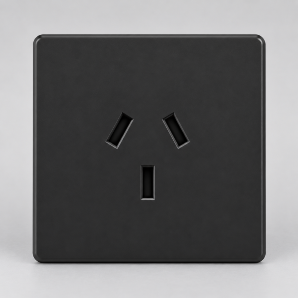 TOMACORRIENTE 20A MIGNON MONACO NEGRO MACROLED, AC 250V, 20A MAX. BASTIDOR METALICO