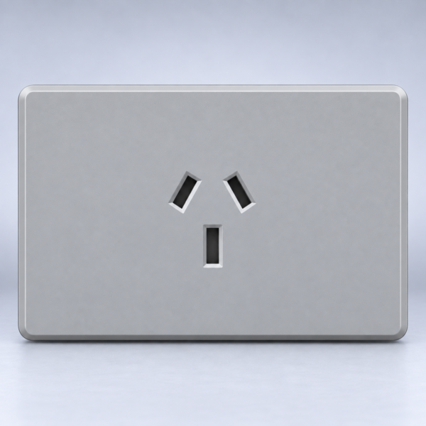 TOMACORRIENTE MONACO GRIS MACROLED, AC 250V, 10A MAX. BASTIDOR METALICO