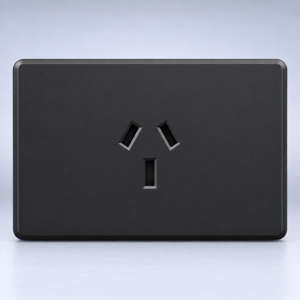 TOMACORRIENTE MONACO NEGRO MACROLED, AC 250V, 10A MAX. BASTIDOR METALICO