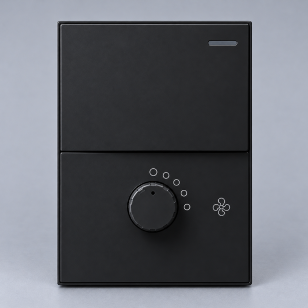 TECLA Y DIMMER PARA VENTILADOR MONACO NEGRO MACROLED, 1 CANAL, AC 250V, 10A MAX. 1 DIMMER, BASTIDOR