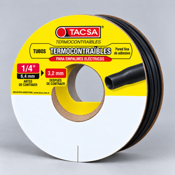 TACSA (PTLGTAC206) TERMOCONTRAIBLE P/FINA 1/4"  6.4 A 3.2 XMT (B/80)